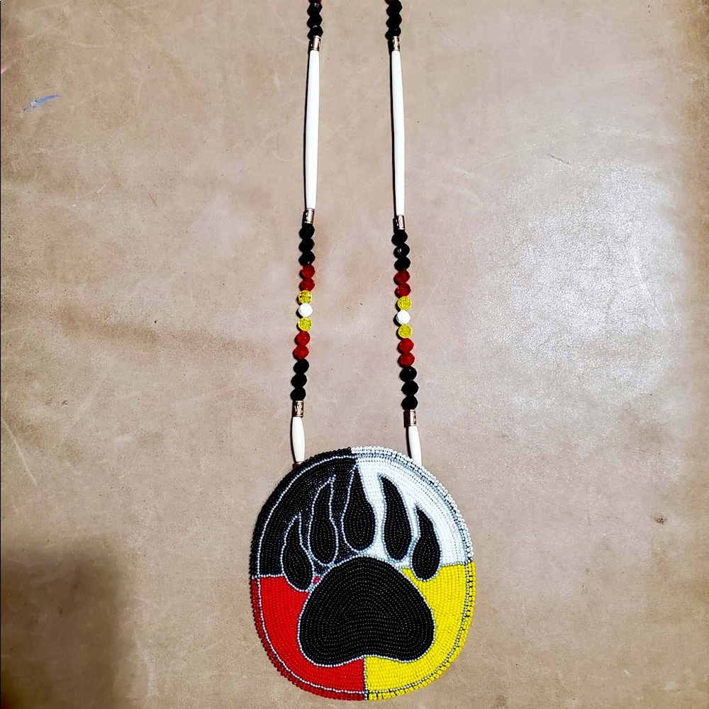 Native American beaded medallion
